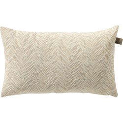 Dutch Decor AUGUSTA - Buitenkussen 30x50 cm - waterafstotend en uv-bestendig - gestreept - Marshmallow - wit en beige - Dutch Decor