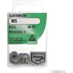 Sluitringen m5 rvs 60st