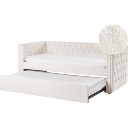 GASSIN - Onderschuifbed - Off-white - 90 x 200 cm - Bouclé