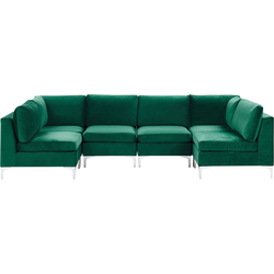 Beliani EVJA - Modulaire Sofa-Groen-Fluweel