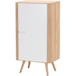 Ena cabinet houten opbergkast whitewash - 60 x 110 cm