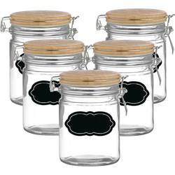 Weckpot/inmaakpot - 10x - 700 ml - glas - met beugelsluiting - incl. etiketten - Weckpotten