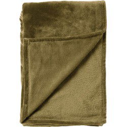 Dutch Decor CHARLIE - Plaid 200x220 cm - extra grote fleece deken - effen kleur - Military Olive - groen - Dutch Decor