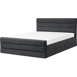 Beliani VALBONNE - Tweepersoonsbed-Grijs-Polyester