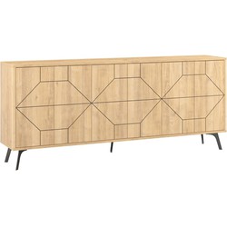 Buffet met 6 versierde deuren L184 cm - Dune