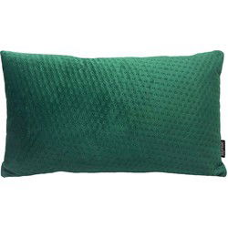 Dark Green Velvet Button Long | 30 x 50 cm | Kussenhoes | Polyester