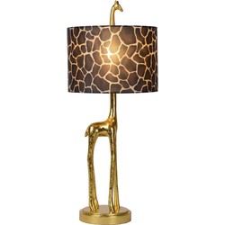 Giraf mat goud/messing met safari design tafellamp E27