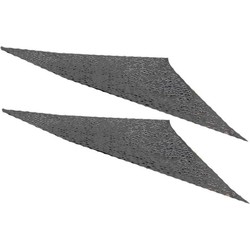Set van 2x stuks schaduwdoeken/zonneschermen driehoek camouflage grijs 3.6 x 3.6 x 3.6 meter - Schaduwdoeken