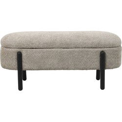 Opbergbank Stof Taupe - Met Opbergruimte - 108x41x48cm - Vieve