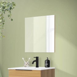 Badkamer spiegel 60x60 cm wit glas frameloos ML-Design