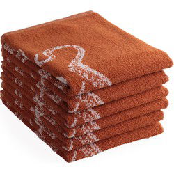 DoubleDry Luxe Keukenhanddoeken Set - 6 Stuks - 50x50 cm - 100% Katoen - Hoge Absorptie & Duurzaam - Oceaan, Terracotta