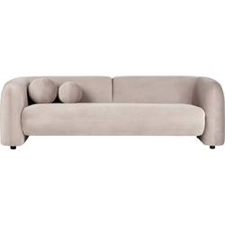 LEIREN - Driezitsbank - Taupe - Fluweel