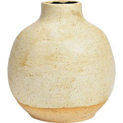 Vaas van keramiek in beige (B/H/D) 16x18x16cm alleen voor droogbloemen.