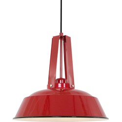 Mexlite hanglamp Eden - rood - metaal - 42 cm - E27 fitting - 7704RO