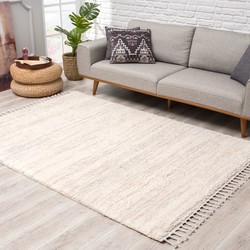 Tapijtenloods Vloerkleed Hoogpolig Shaggy in Creme Modern Scandinavisch- 160x230 CM