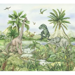 Sanders & Sanders fotobehang dinosaurussen groen - 3 x 2,7 m - 601185