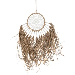 J-line - Dromenvanger Franjes Raffia Natuur - 37x1x65cm