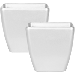 ASTRAS - Bloempot set van 2 - Zilver - 50 cm - Klei-vezelmengsel