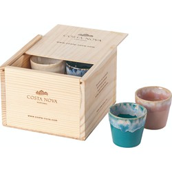 Gift box 8 espresso cups 9 cl multicolor