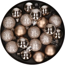 Cosy & Trendy kerstballen - 60x - champagne - D3 cm - kunststof - Kerstbal