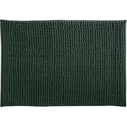 MSV Badkamerkleed/badmat tapijtje voor op de vloer - donkergroen - 50 x 80 cm - Microvezel - Badmatjes
