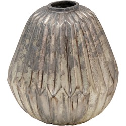 Clayre & Eef Decoratie Vaas 10*10*11 cm Koperkleurig Glas Decoratie Pot