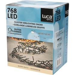 Luca Lighting Kerstverlichting - 768 lampjes - afstandsbediening - warm wit - 560cm - clusterverlichting - Kerstverlichting kerstboom