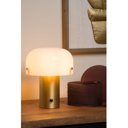 Mat goud/messing landelijk stijlvolle tafellamp E14 3 StepDim