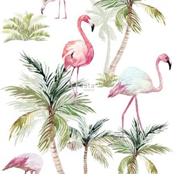 ESTAhome behang XXL flamingo's roze