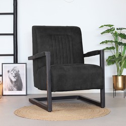 Industriële fauteuil Austin zwart microvezel
