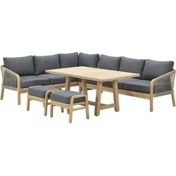 Garden Impressions Alora lounge dining set 5-delig links - mystic grey