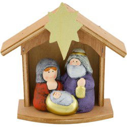 Figurine christmas scene ceramic 15x6.5x16 cm