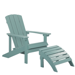 ADIRONDACK  - Tuinstoel met voetenbank - Turquoise - Kunsthout