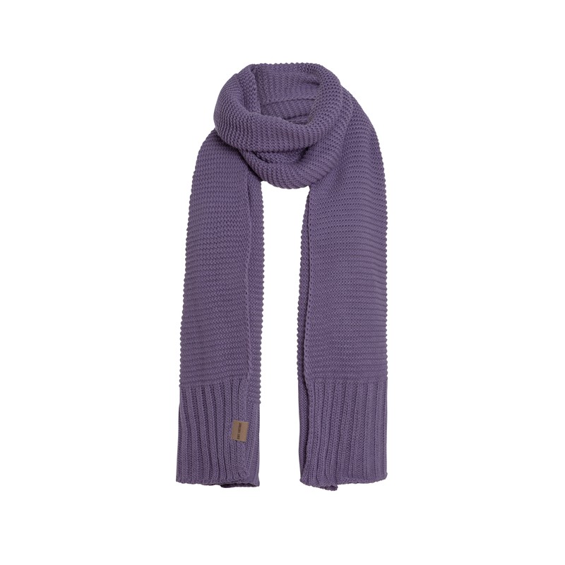 Knit Factory Jamie Gebreide Sjaal Dames - Violet - 200x45 cm - 
