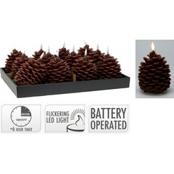 Ledkaars dennenappel 13 cm kerstversiering