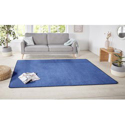 Laagpolig Effen Uni Vloerkleed - Nasty - Blauw - 160x240 cm