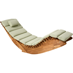 Beliani BRESCIA PREMIUM - Tuinligstoel-Lichte houtkleur-Acaciahout