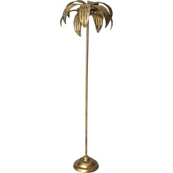 PTMD Darrin Palm Standaard - 17 x 17 x 70 cm - Metaal - Goud