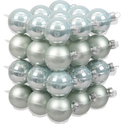 Othmar Decorations kerstballen - 36x st - mintgroen - D4 cm - glas - Kerstbal