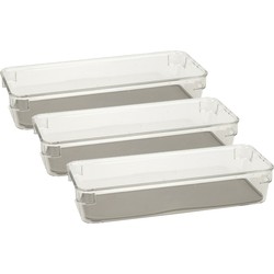 5Five Keuken lade organizer bakje - 3x - Tidy Smart - 9 x 23 x 4,5 cm - Bestekbakken