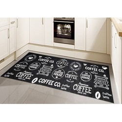 Tapijtenloods Coffee Keukenloper Anti-Slip Wasbaar Antraciet- 67x180 CM