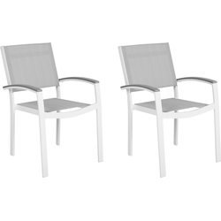 PERETA  - Tuinstoel set van 2 - Lichtgrijs - Aluminium
