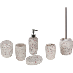 Beliani PALMILLA - Badkameraccessoire set-Wit-Dolomiet