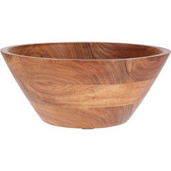 H&S Collection fruitschaal- acacia hout - D25 x H10 cmA - fruitschalen - Fruitschalen