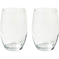Bellatio design Vaas - Set van 2x stuks - glas - transparant - 14 x 20 cm - Vazen