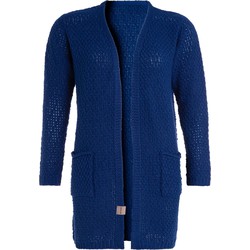 Knit Factory Luna Gebreid Dames Vest - Kings Blue - 40/42 - Met steekzakken