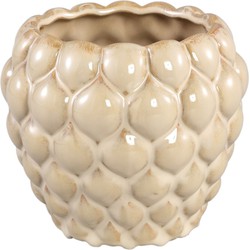 PTMD Louana Bloempot - 16 x 16 x 15 cm - Keramiek - Creme