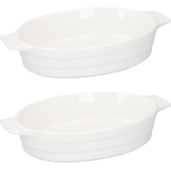 2x Ovenschalen ovaal keramiek 24 cm - Ovenschalen