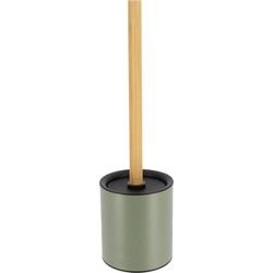 Tendance Badkamer toiletborstel - groen/bamboe - 10 x 37 cm - Toiletborstels