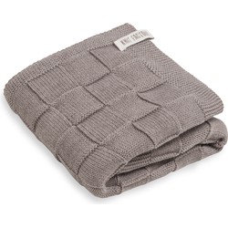 Knit Factory Gebreide Handdoek Ivy - Taupe - 60x110 cm - Katoen